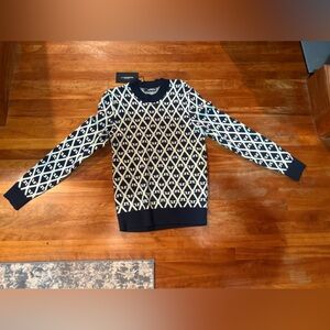 J Lindeberg Men's Gus Jacquard Knitted Golf Sweater Green Blue Sz Med NWT